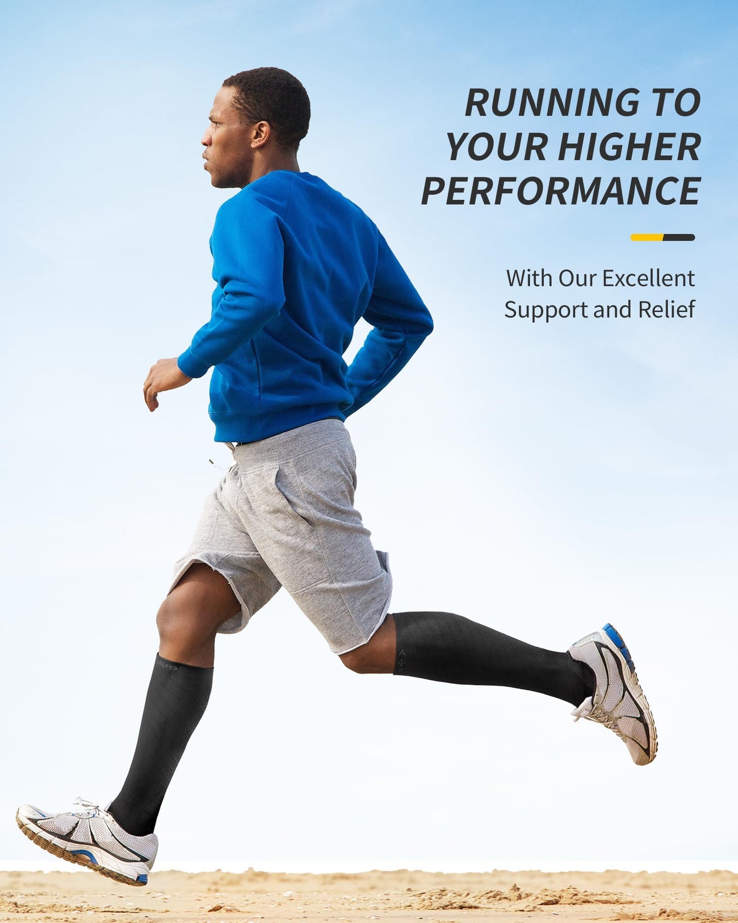 CAMBIVO Compression Socks 20-30 mmHg - Unisex - 2 Pairs
