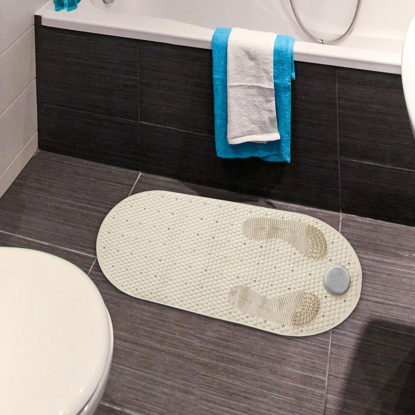 LOGANZ Stone Exfoliating Massage Non-Slip Shower Mat