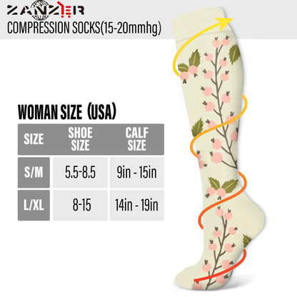 ZANZER Compression Socks 15-20 mmHg Graduated - Unisex - 6 Pairs