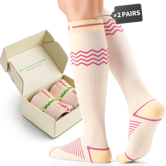 Wakefeet Maternity Compression Socks 15-20 mmHg Anti-Slip - Women - 2 Pairs