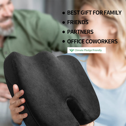 Cooling Gel Seat Cushion for Long Sitting - Memory Foam Chair Pillow for Sciatica Pain Relief - Orthopedic Gel & Memory Foam Coccyx Pad for Tailbone Pain - Office Chair Cushion for Back Pain