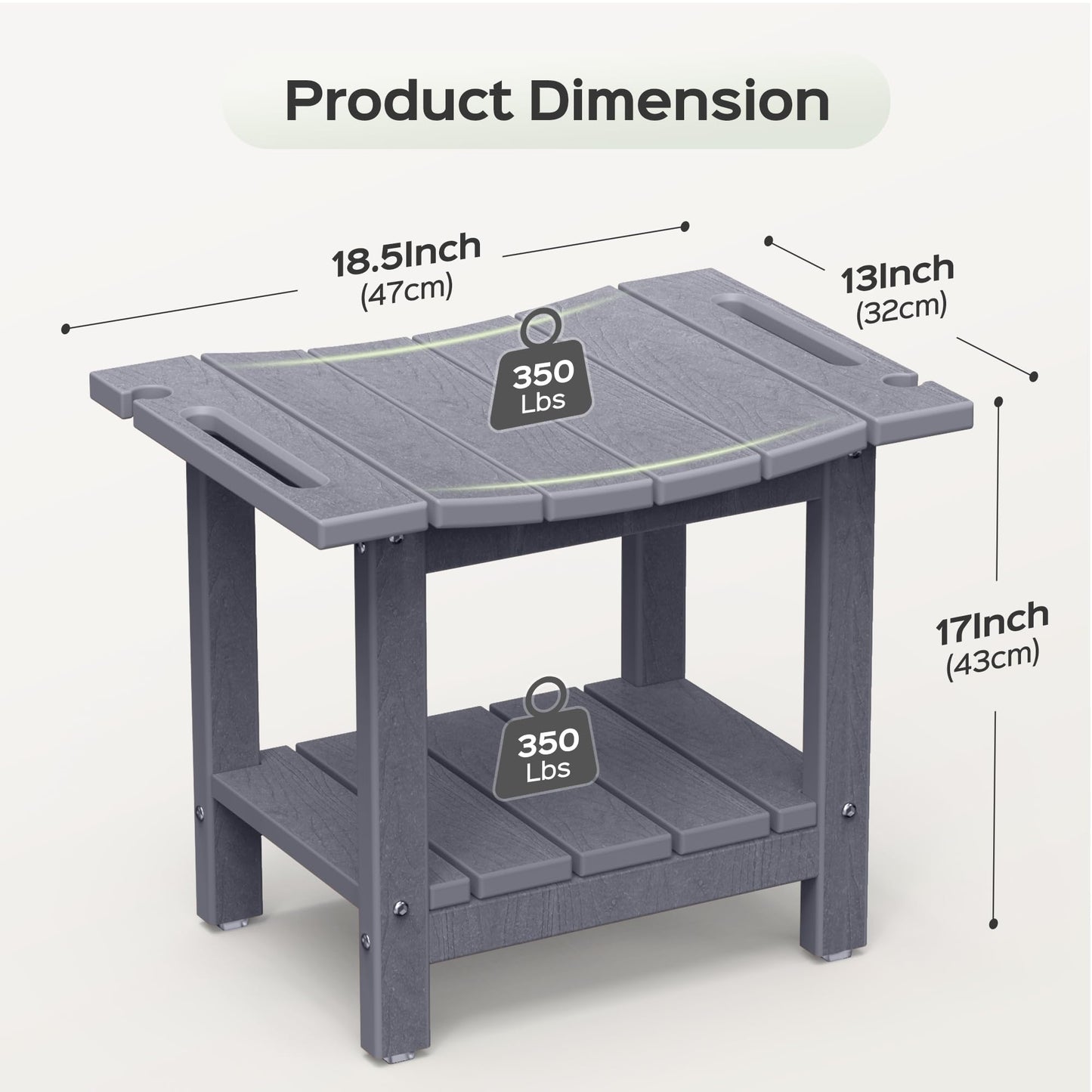 LyriFine HDPE Waterproof Adjustable Shower Stool for Elderly & Disabled