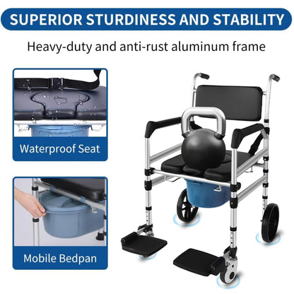 Eosprim Rolling Folding Lightweight Shower Wheelchair