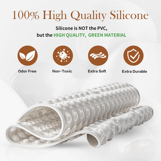 joiyota Silicone Bubble Massage Non-Slip 27x15Inches Bath Mat - White