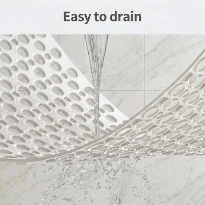 Nonslip Bath Tub Shower Mat with Suction Cups, Extra Long Bathtub Mat for Kids, Soft TPE Bath Mat, Bathtub Bathroom Mats, Machine Washable (White, 40 x 88cm)