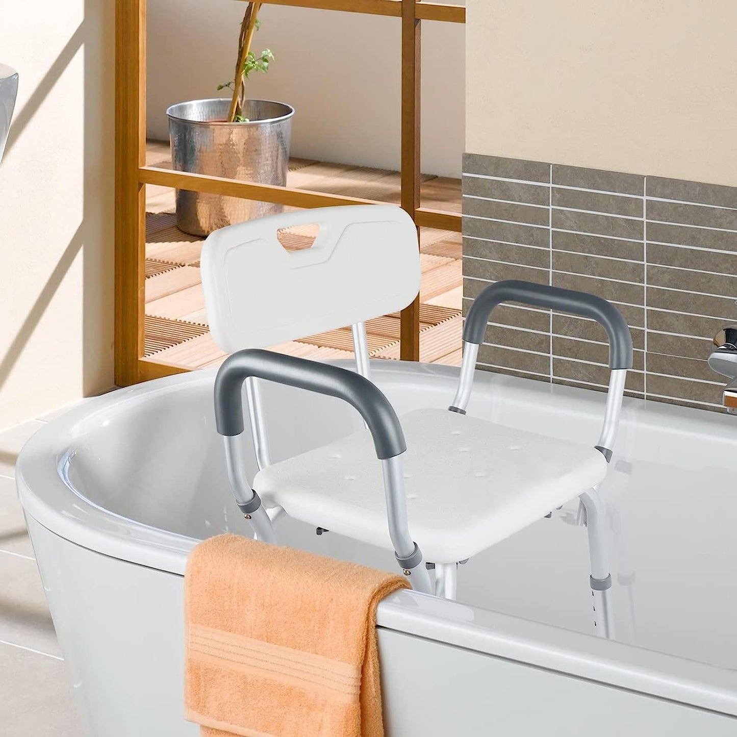 Joliling Adjustable Aluminium Anti-Slip Shower Chair