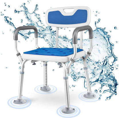 Joliling Adjustable Aluminium Anti-Slip Shower Chair