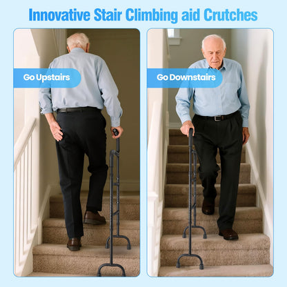 ZczCjWq 13-Level Adjustable Slip-Resistant Stair Climbing Cane