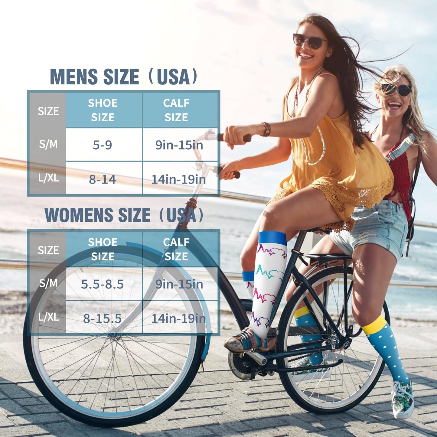 Bluemaple Copper Compression Socks 15-20 mmHg - Unisex - 6 Pack