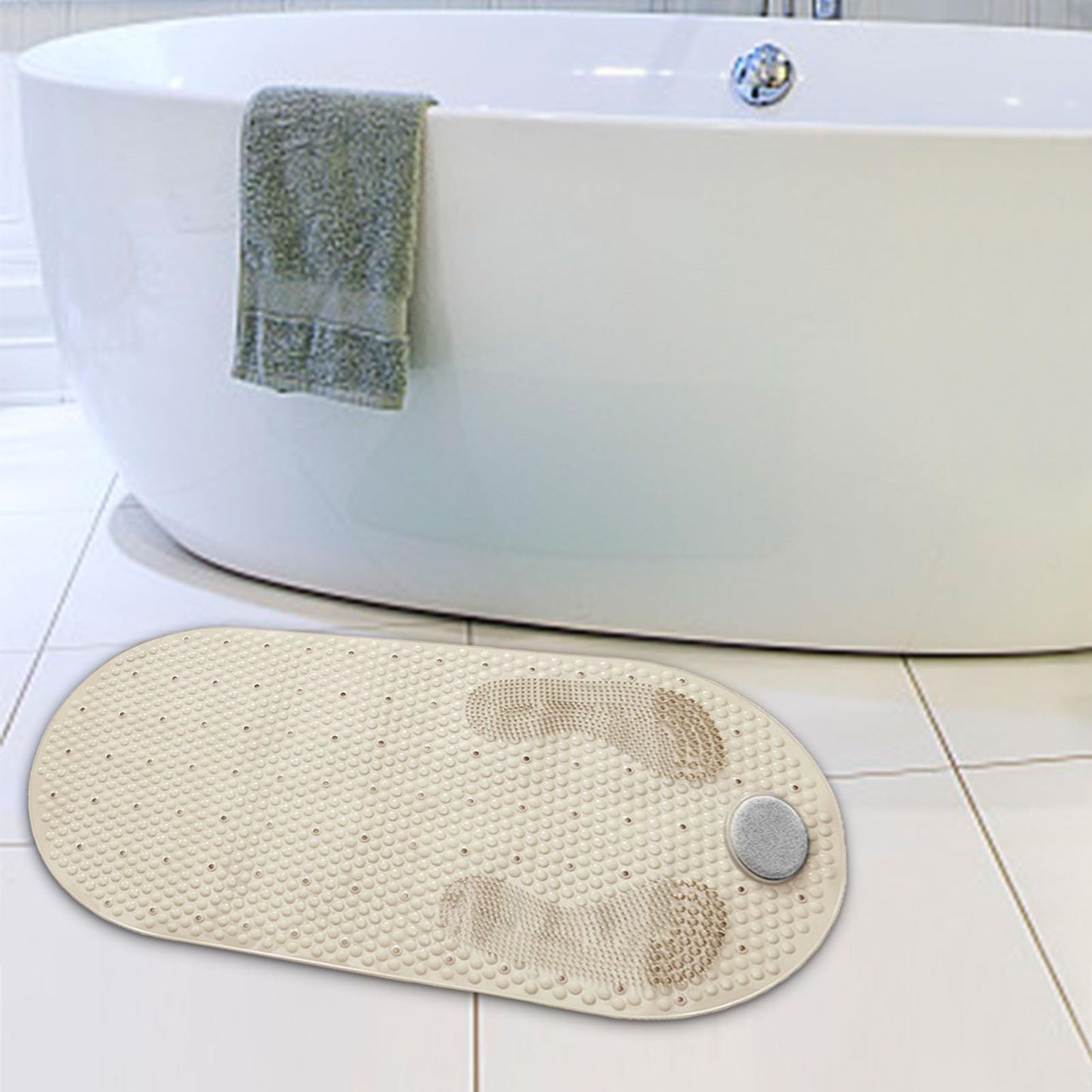 LOGANZ Stone Exfoliating Massage Non-Slip Shower Mat