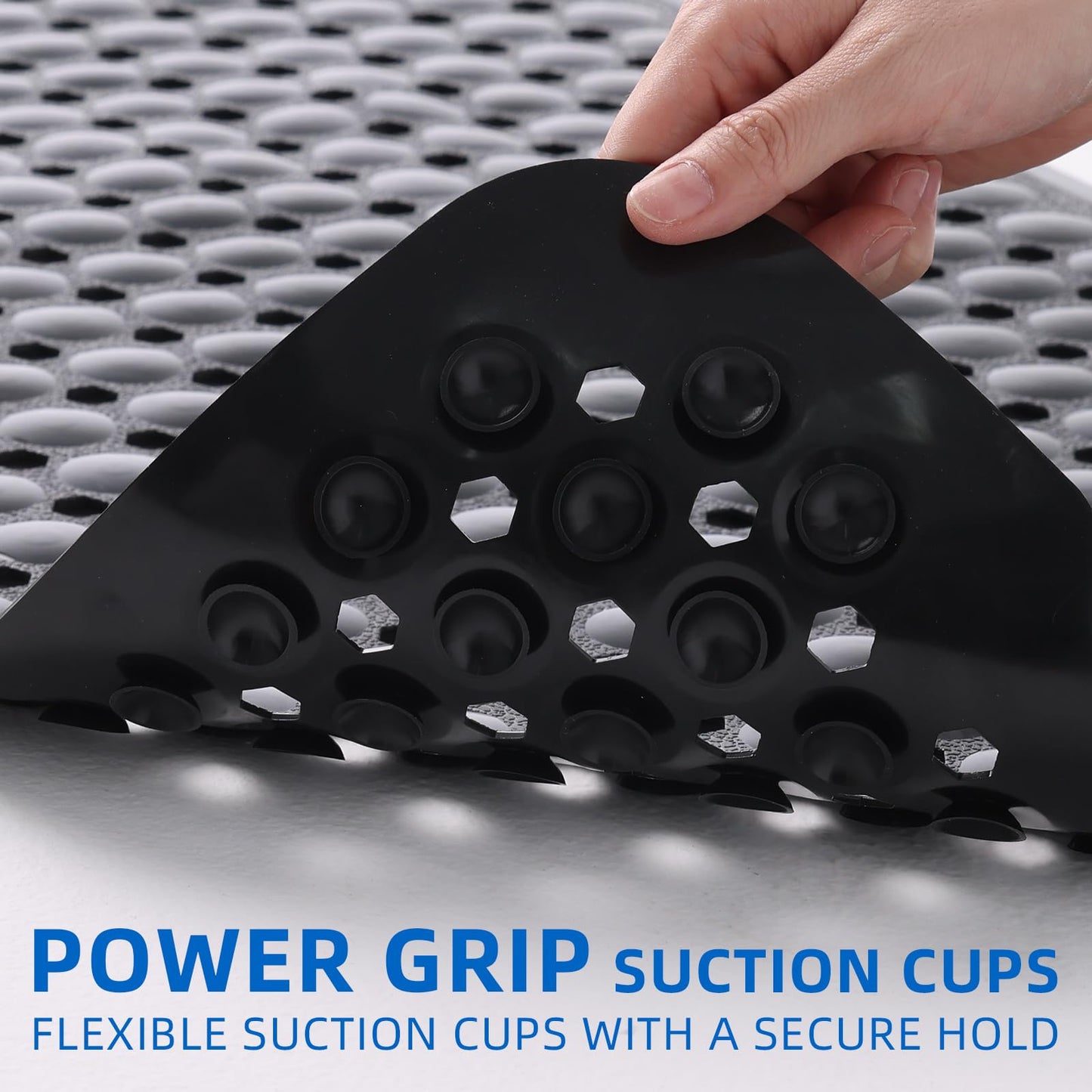 MOONFLY Non-Slip Suction Cup 40x16 Inches Bathtub Mat - Black