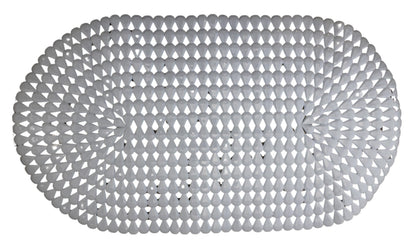 Dependable Industries Anti-Slip PVC Suction Cup Oval Shower Mat - White