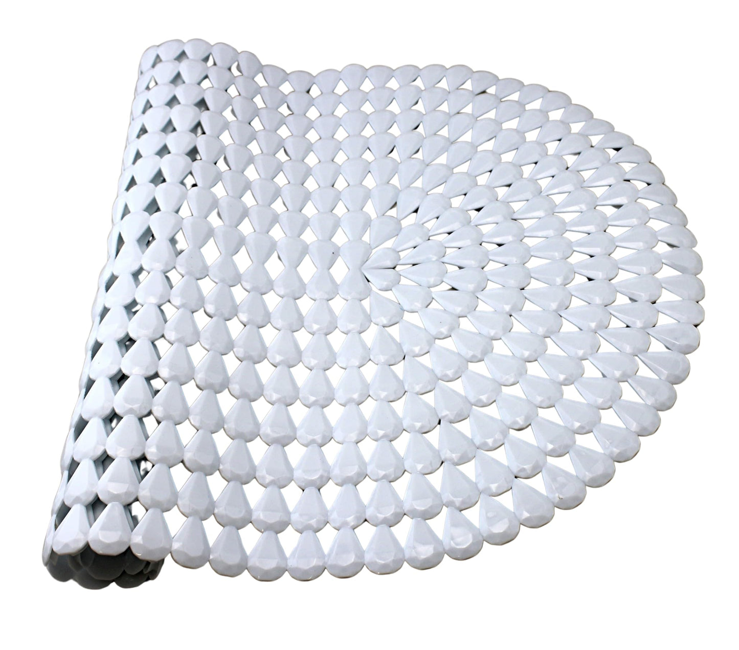 Dependable Industries Anti-Slip PVC Suction Cup Oval Shower Mat - White