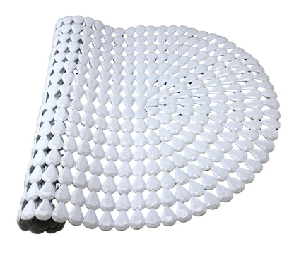 Dependable Industries Anti-Slip PVC Suction Cup Oval Shower Mat - White