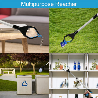 Reacher Grabber Tool, 32" Foldable Grabbers for Elderly, Lightweight Extra Long Handy Trash Claw Grabber, Reaching Assist Tool for Trash Pick Up, Nabber, Litter Picker, Arm Extension (Orange) (Blue1)