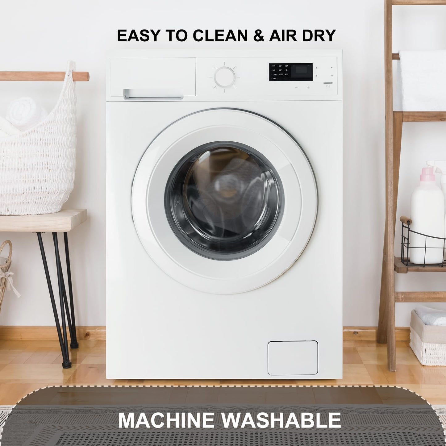 TEESHLY Non-Slip Machine Washable 40x16Inch Bathtub Mat - Clear