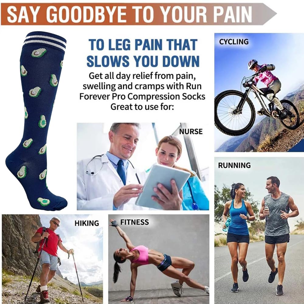 YEYSXSY Nylon Compression Socks Graduated Athletic - Unisex