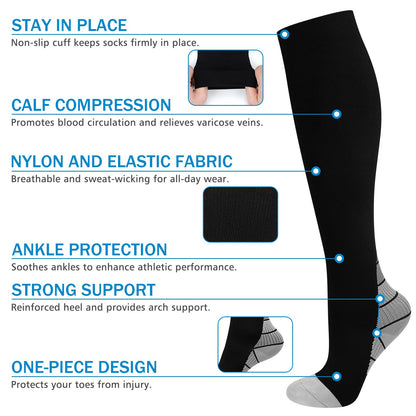 EYMOE Compression Socks 15-20 mmHg Breathable - Unisex - 2 Pairs