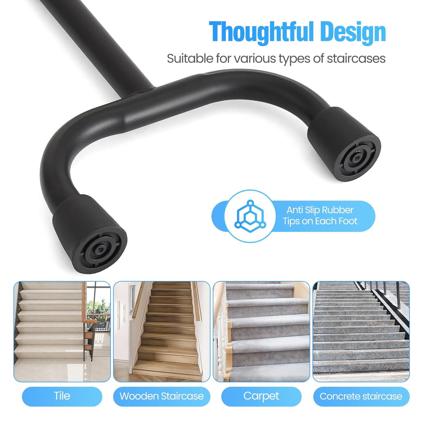 ZczCjWq 13-Level Adjustable Slip-Resistant Stair Climbing Cane