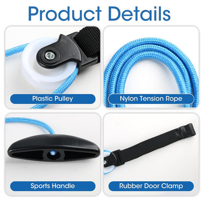 Shoulder Pulley Over the Door, Shoulder Exercise Pulley Physiotherapy for Shoulder Rehab, Rotator Cuff Exerciser, Arm Rehabilitation Exercise for Injury Rehab, Stretching, Recovery (Blue)