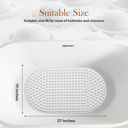 joiyota Silicone Bubble Massage Non-Slip 27x15Inches Bath Mat - White