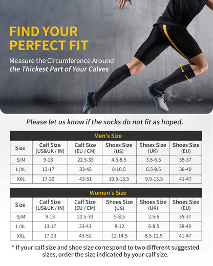 CAMBIVO Compression Socks 20-30 mmHg - Unisex - 2 Pairs