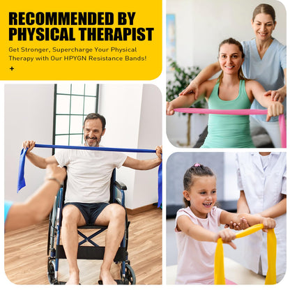 Resistance Bands, HPYGN Exercise Bands, Fitness Bands for Physical Therapy, Strength Training, Yoga, Pilates, Stretching, Non-Latex Elastic Bands with Different Strengths,Workout Bands for Home
