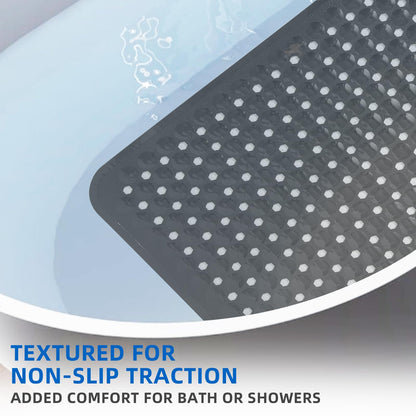 MOONFLY Non-Slip Suction Cup 40x16 Inches Bathtub Mat - Black