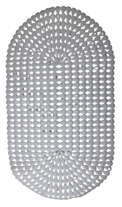 Dependable Industries Anti-Slip PVC Suction Cup Oval Shower Mat - White