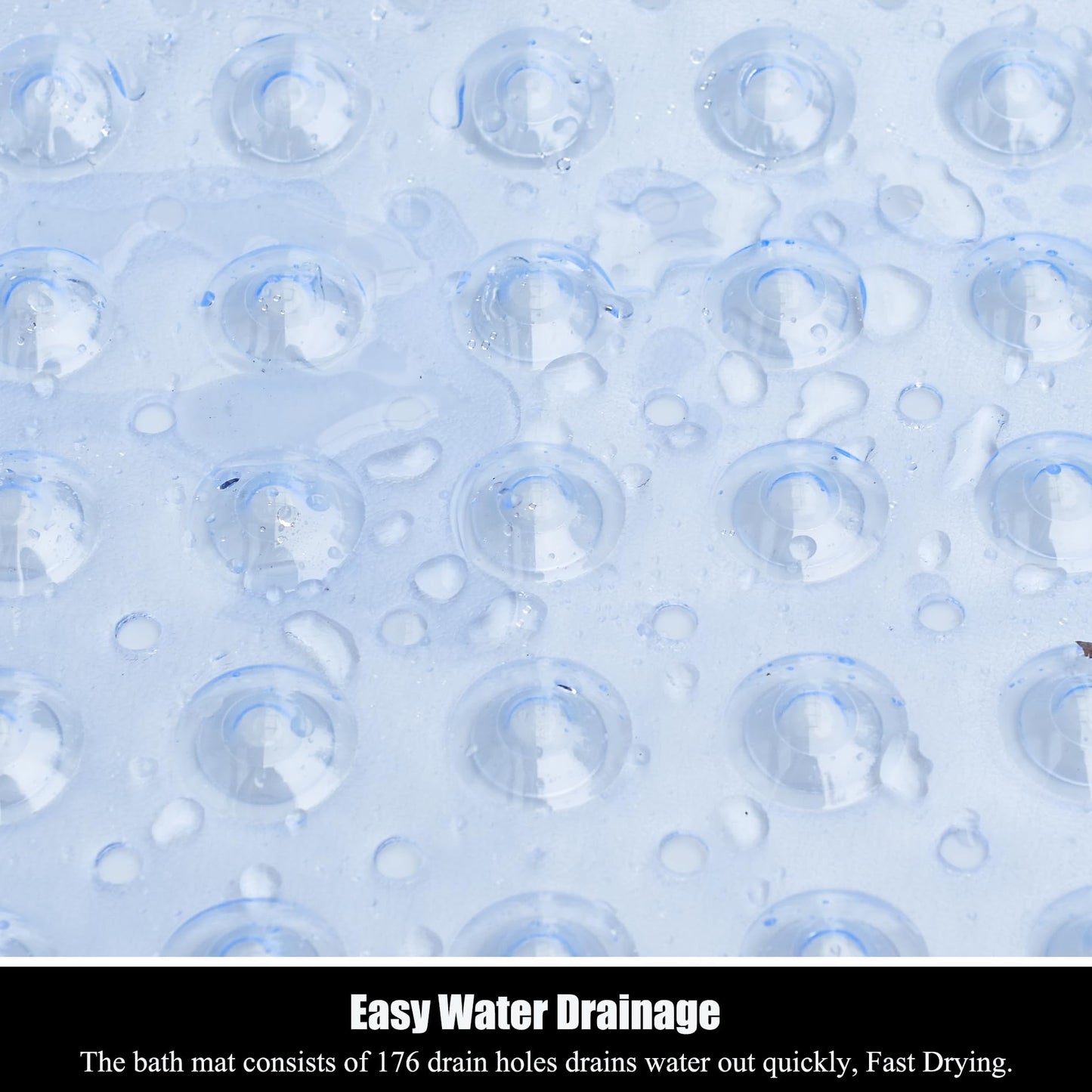 Extra Long Non Slip Bathtub Mat - 40 x 16 Inch Machine Washable Tub Mats with Suction Cups and Drain Holes for Bathroom