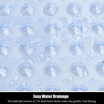 Extra Long Non Slip Bathtub Mat - 40 x 16 Inch Machine Washable Tub Mats with Suction Cups and Drain Holes for Bathroom