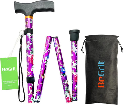 BeGrit Folding Adjustable Collapsible Walking Stick