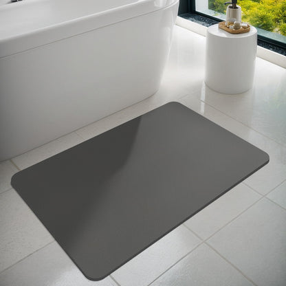 Bath Mat, Bathroom Rugs Super Absorbent Shower Mats Quick Dry Non Slip, Shower Rug for Bathtub Thin Rubber Mats for Bathroom Floor, Bathtub, Shower (Dark Grey, 40 x 60 cm)