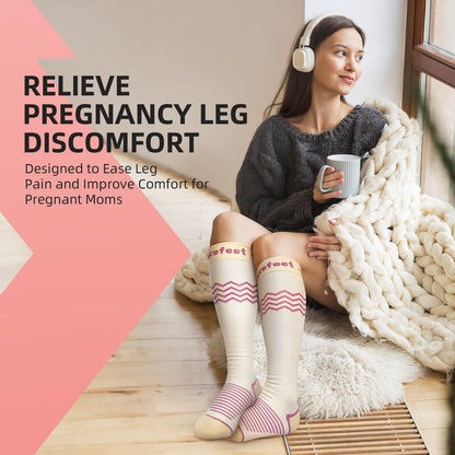 Wakefeet Maternity Compression Socks 15-20 mmHg Anti-Slip - Women - 2 Pairs