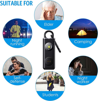 AMIR Personal Alarm Keychain for Women Safety - Loud 130 dB Siren with Strobe Light and Carabiner - Helps Women, Children, Men, Seniors, Elderly Emergency Call