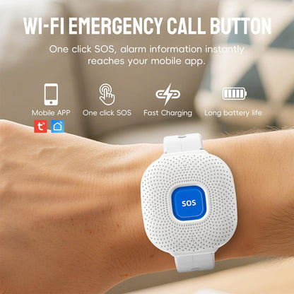 UanTii Waterproof Smart SOS Bracelet Tuya WiFi Emergency Alert SOS Watch for Elderly Fall Alarm SOS Call Panic Button