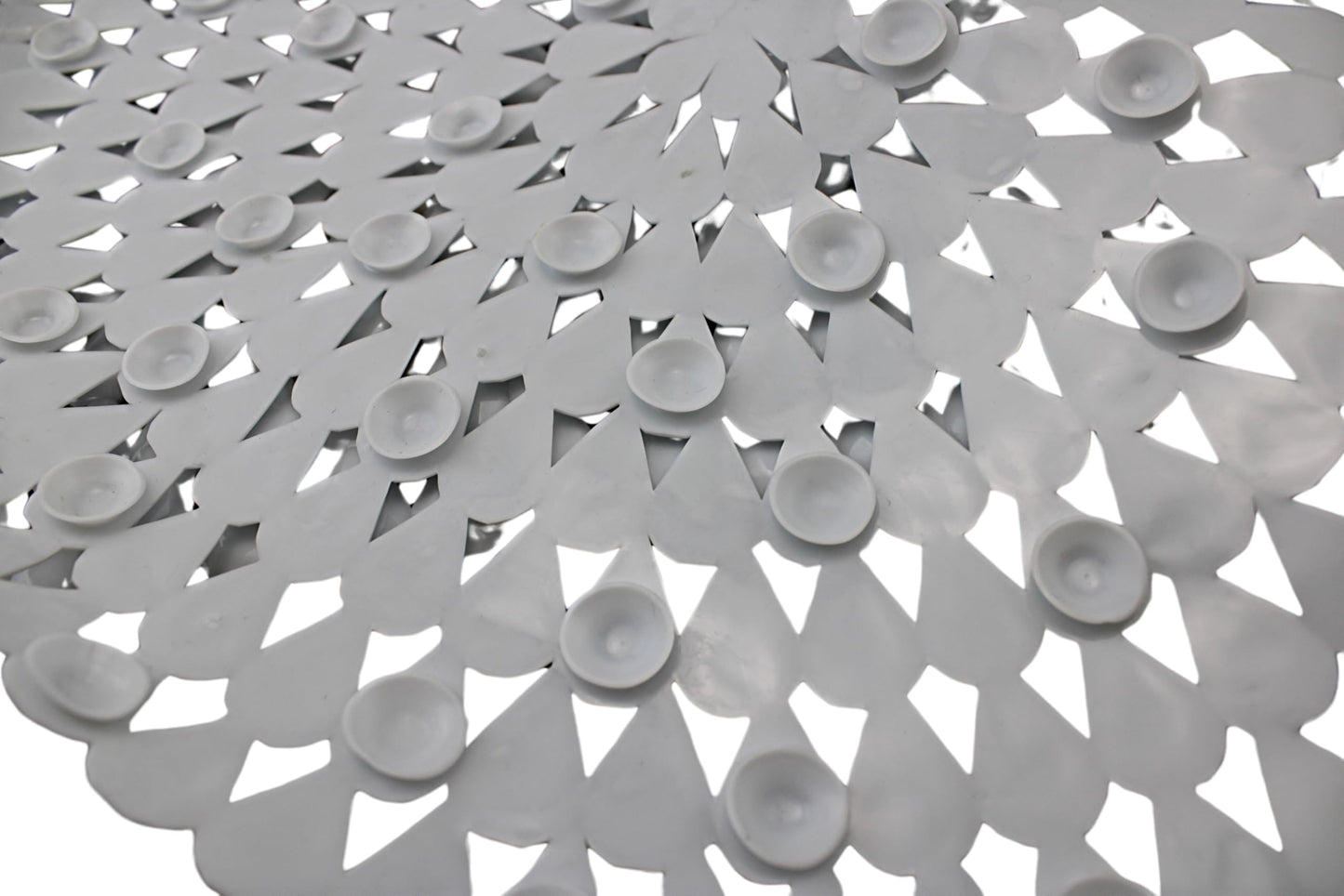Dependable Industries Anti-Slip PVC Suction Cup Oval Shower Mat - White