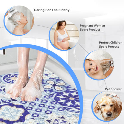 Tehyda PVC Loofah Soft Non-Slip 60x60cm Shower Mat
