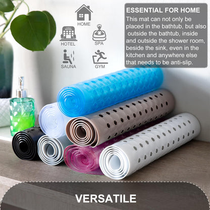 TEESHLY Non-Slip Machine Washable 40x16Inch Bathtub Mat - Clear