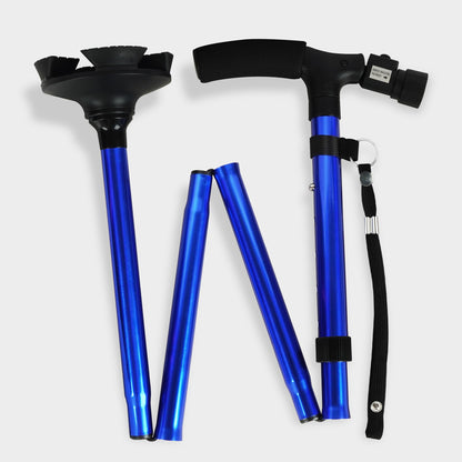 CozyKit Folding LED Light Adjustable Walking Cane for Elderly & Seniors