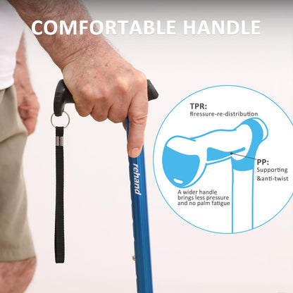 rehand Foldable Adjustable Lightweight Walking Stick