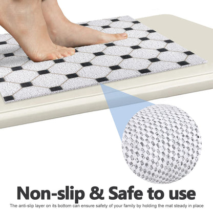 Shower Mat Non Slip Anti-Mildew: 60x60 cm Square Shower Mats with Drain Holes - Soft PVC Loofah Bathtub Mat for Kids and Elderly - Quick Drying Bath Matt for Shower Stall