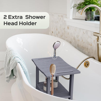 LyriFine HDPE Waterproof Adjustable Shower Stool for Elderly & Disabled