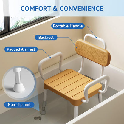 Loyoda Aluminium With Arms & Back Shower Chair - Brown