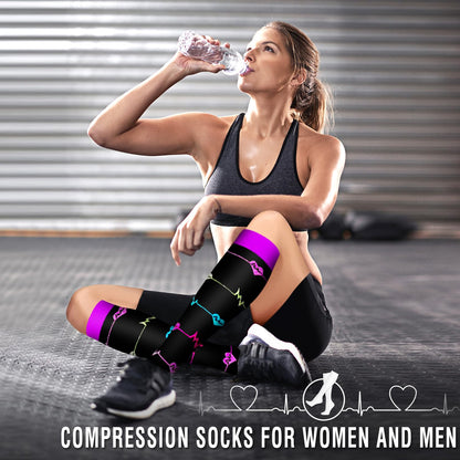 Bluemaple Copper Compression Socks 15-20 mmHg - Unisex - 6 Pack