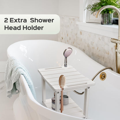 LyriFine HDPE Waterproof Adjustable Shower Stool - White