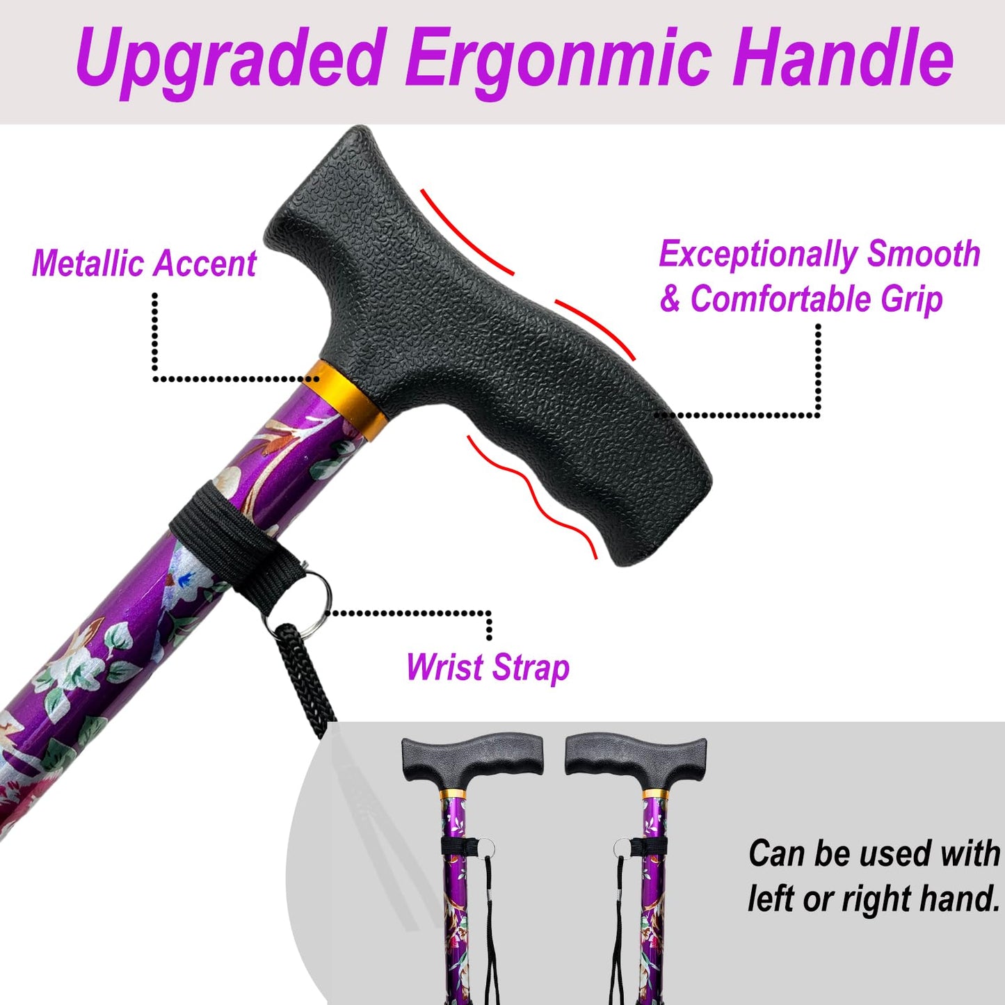 BeGrit Folding Adjustable Collapsible Walking Stick