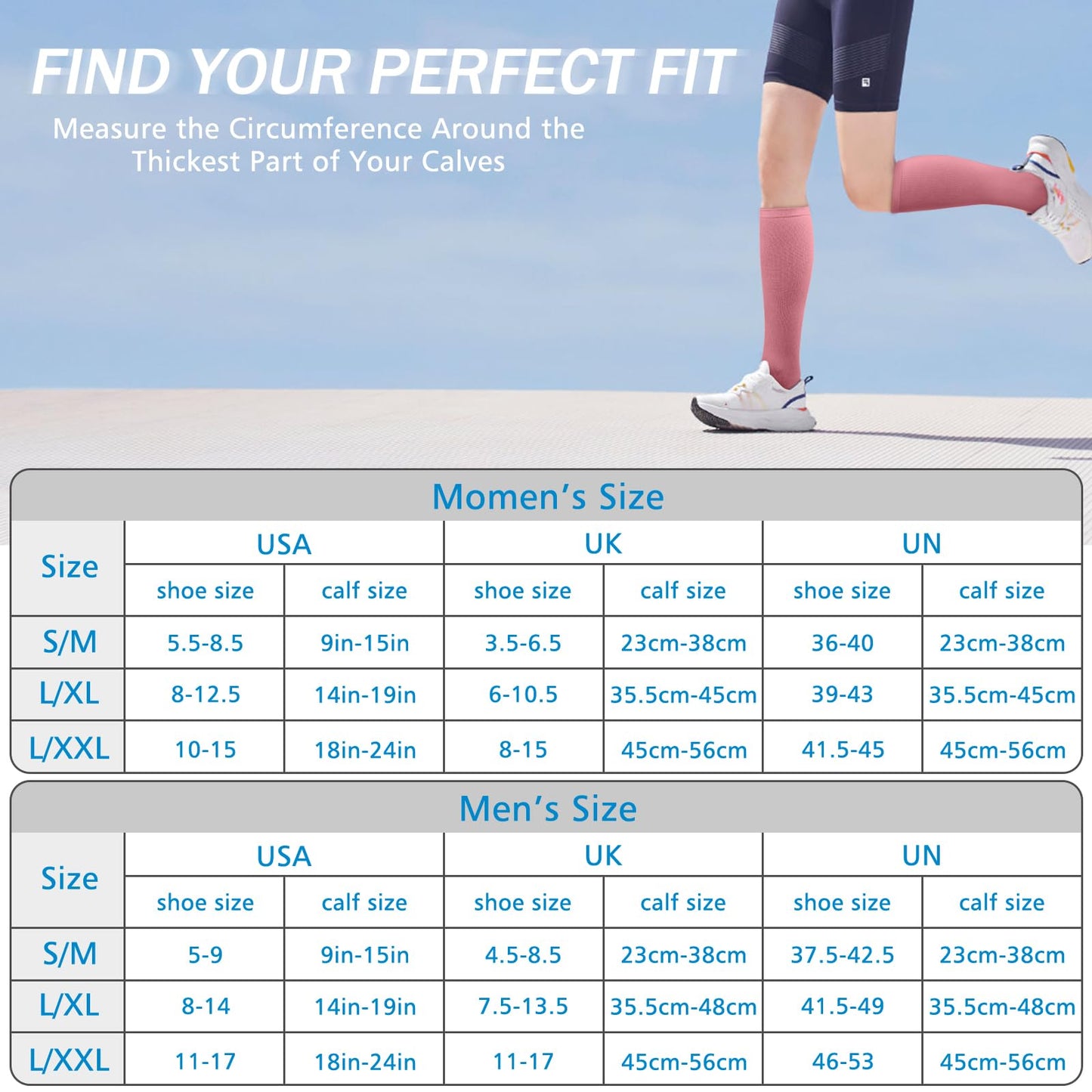 Tobpob Compression Socks 15-20 mmHg Graduated - Unisex - 2 Pairs