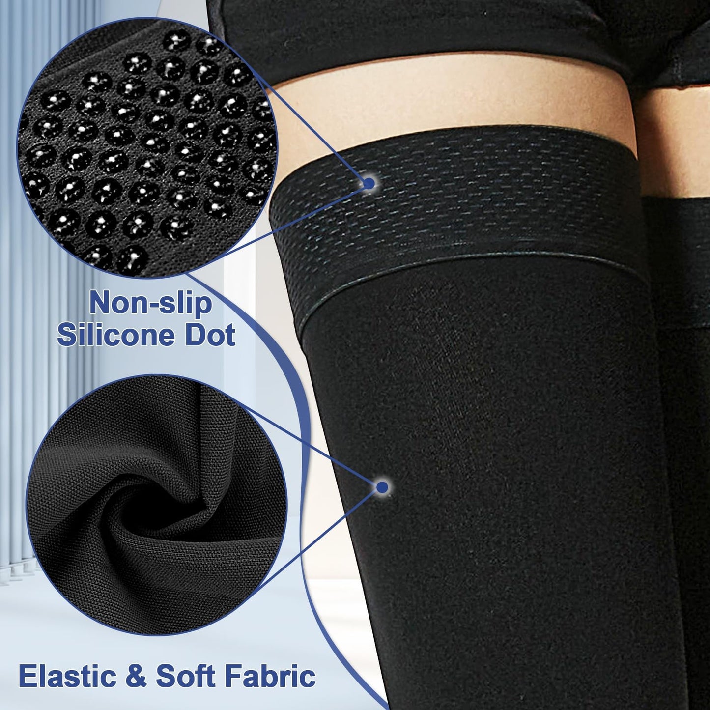 beister Open Toe Thigh High Compression Socks 20-30 mmHg - Unisex - 1 Pair