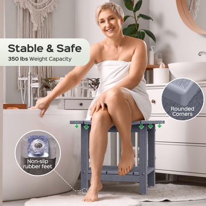 LyriFine HDPE Waterproof Adjustable Shower Stool for Elderly & Disabled